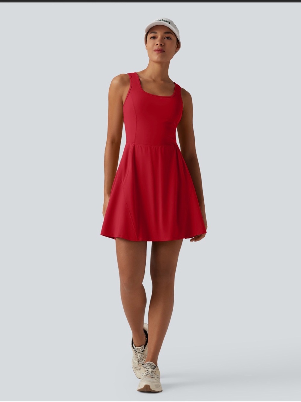 Bright Red Scoop Neck Mini Dress